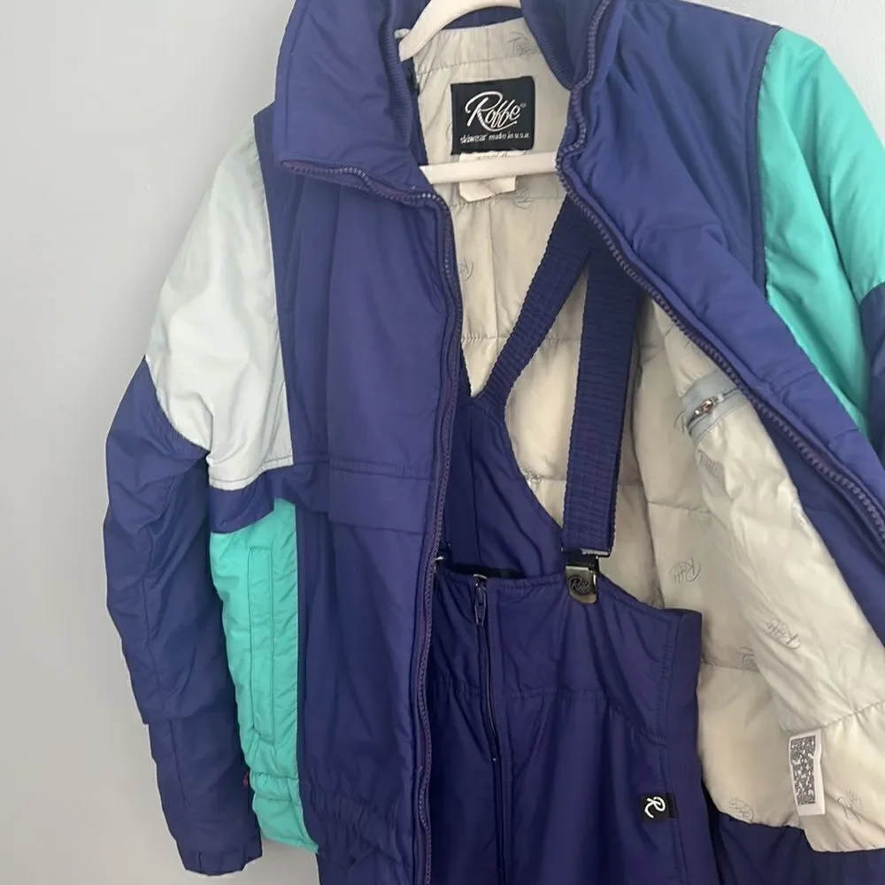 Roffe Made in the USA Women’s 12 Vintage Snow bibs pants Coat Jacket Ski Set